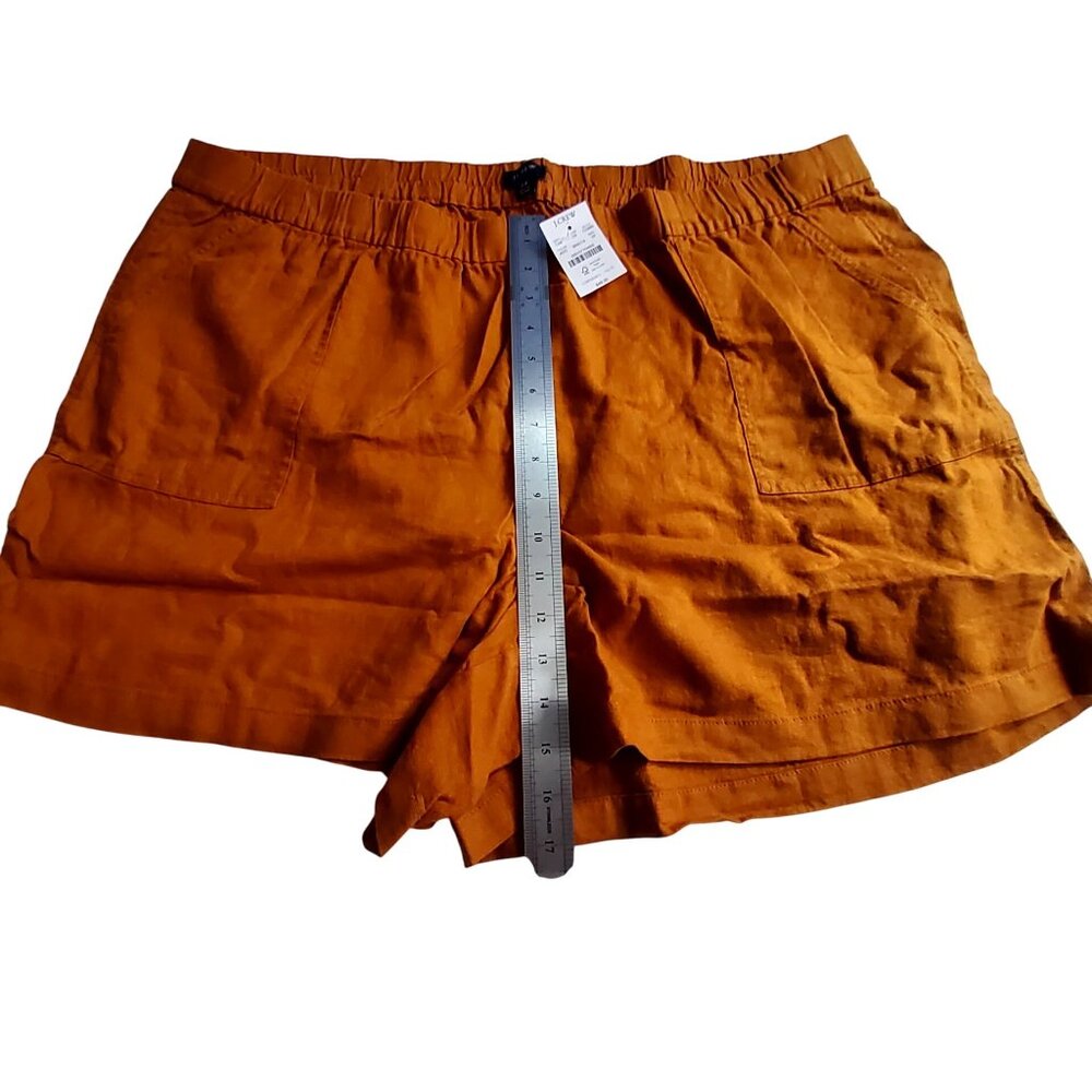 J.Crew Womens Rust Orange Linen Blend Shorts Size 2X Summer Casual Lightweight - Picture 4 of 12